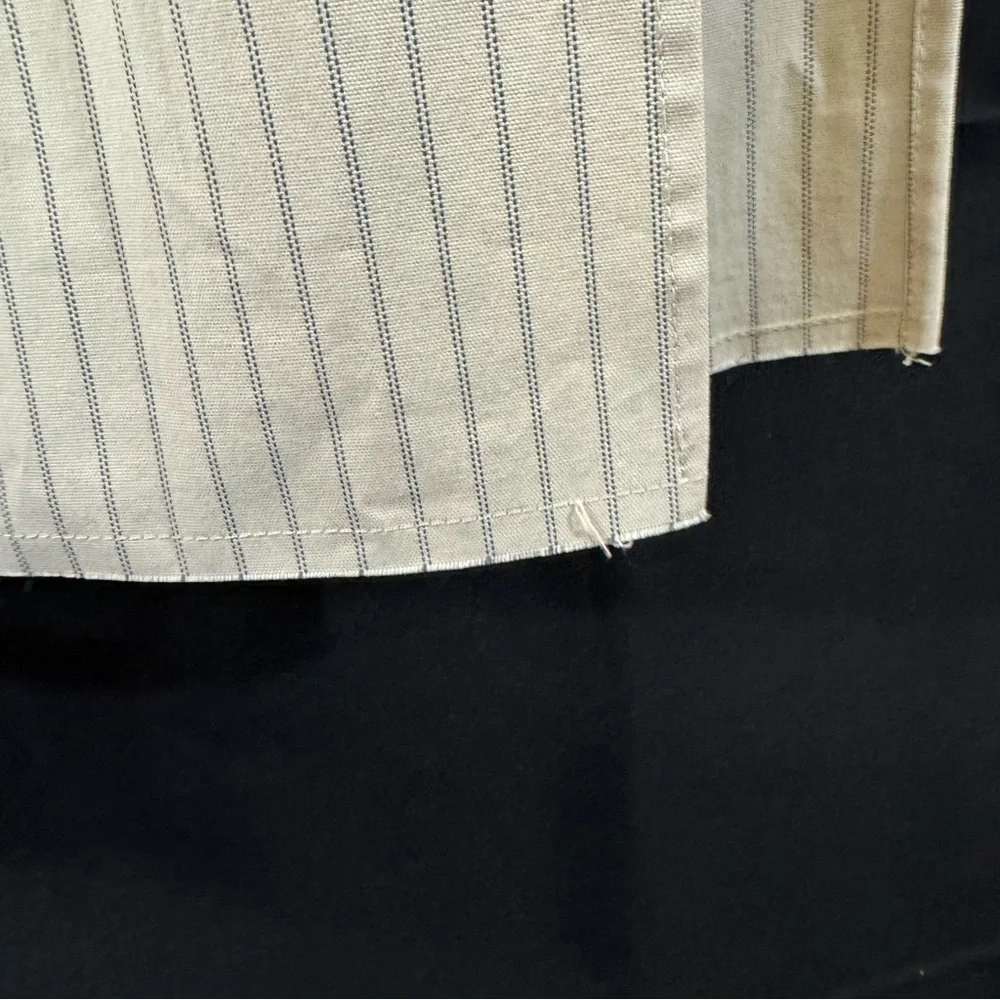 NWT ZARA Beige Vertical Striped Skirt with Single Pocket Double Side Slit Skirt - Picture 8 of 13